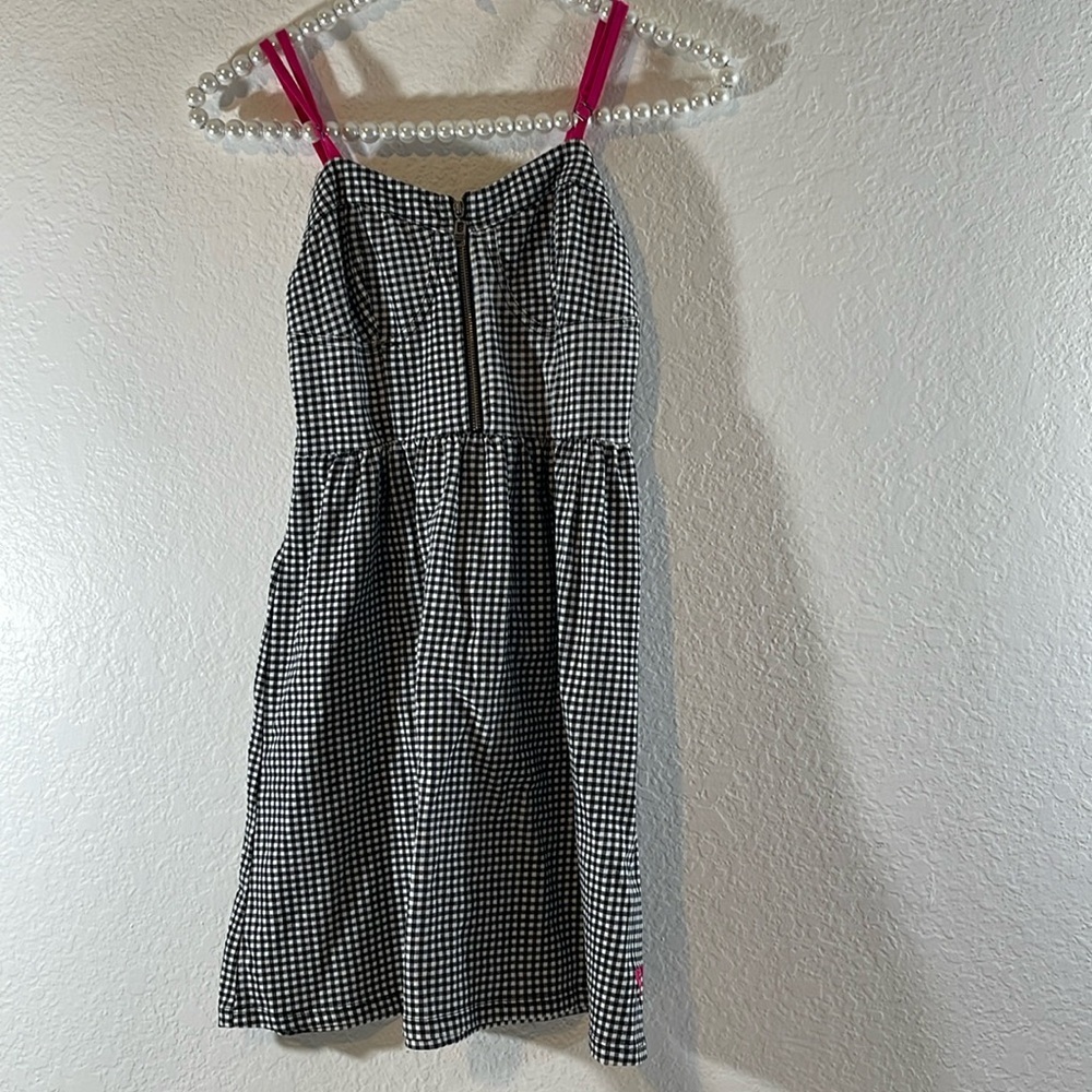 ROXY Black & White Gingham Mini Dress Size XS NEW
